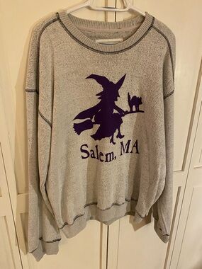Bay State Apparel Pullover Sweatshirt (Gray, Witch, Salem Massachusetts)